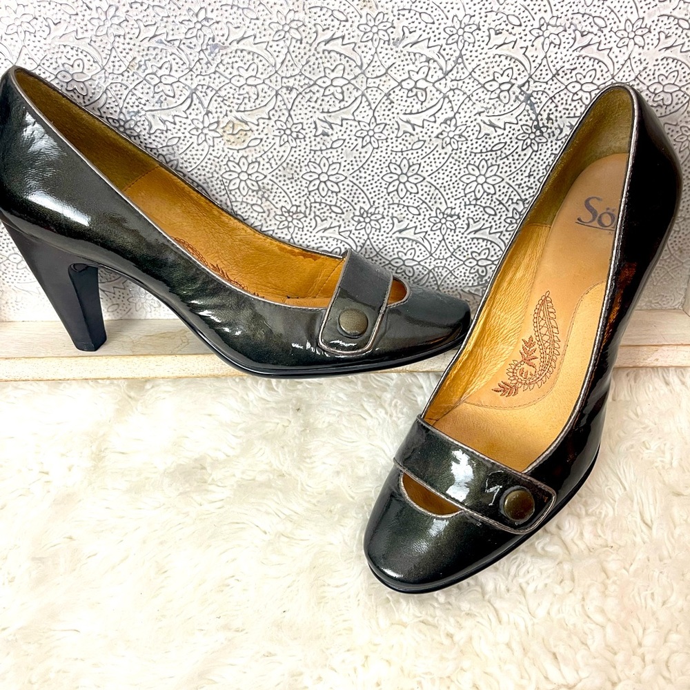 Sofft Patent Leather Toe Strap Heels Vintage Retro Style 1950’s Size 8.5